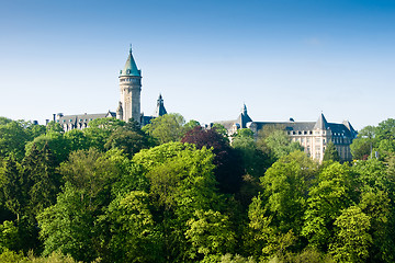 Image showing Luxembourg castle and green trees