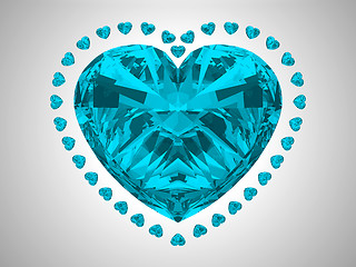 Image showing Large blue heart cut diamond