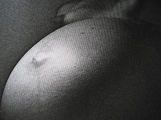 Image showing Pregnant - Analog photo on B/W film. Silvergrains can easily be seen.