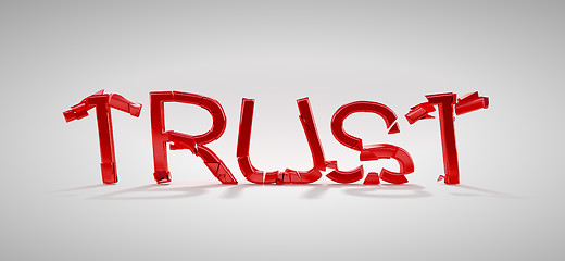 Image showing Red Trust word destruction 