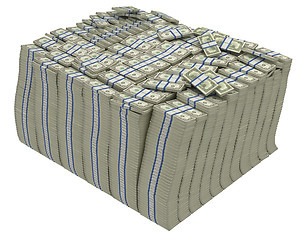 Image showing Large stack of US dollars isolated