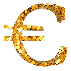 Image showing Golden Euro currency and cash