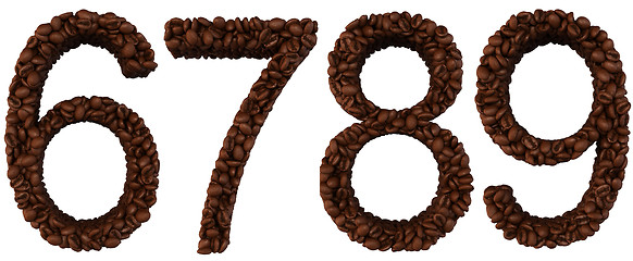 Image showing Coffee font 6 7 8 9 numerals