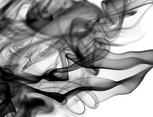 Image showing Abstract fume patterns on white