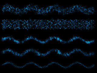 Image showing Blue abstract swilrs and waves