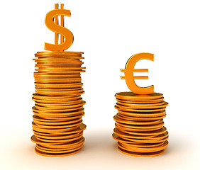 Image showing Advantage of US Dollar over Euro Currency