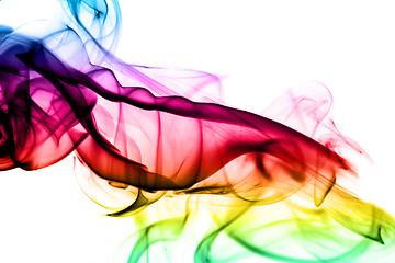 Image showing Colorful Fume shape Abstraction on white