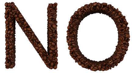 Image showing Coffee font N and O letters isolated
