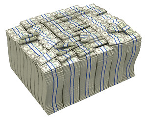 Image showing Much money. Huge pile of US dollars