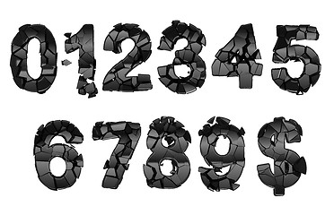 Image showing Broken 0-9 font numerals