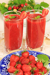 Image showing Strawberry smoothie