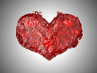 Image showing Love - Red liquid heart shape