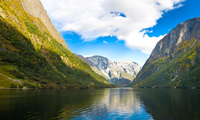 Image showing Mountains and fjord in Norway