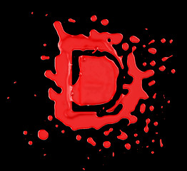 Image showing Red blob D letter over black background