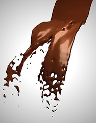 Image showing Black chocolate flow. Large resolution