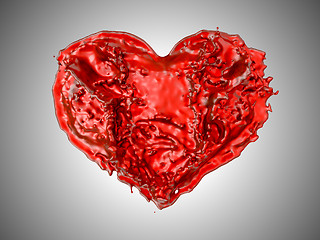 Image showing Love - Red fluid heart shape