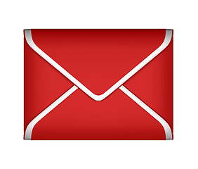 Image showing Mail and post Red sealed envelope isolated