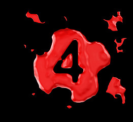 Image showing Red blob four figure over black background