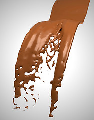 Image showing Liquid milk chocolate flow