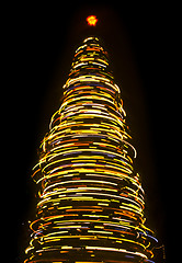 Image showing Blurred rotating Christmas tree