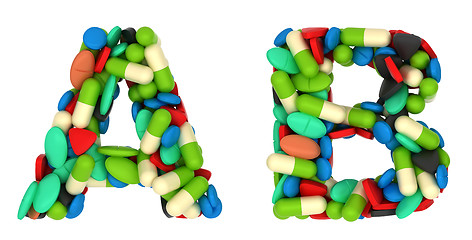 Image showing Healthcare font A and B pills letters