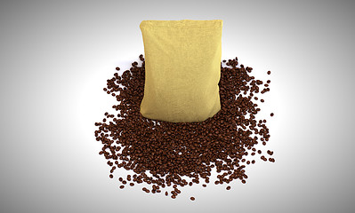 Image showing Top view of Sacking Pack on coffee beans