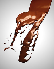 Image showing Hot Liquid chocolate flow