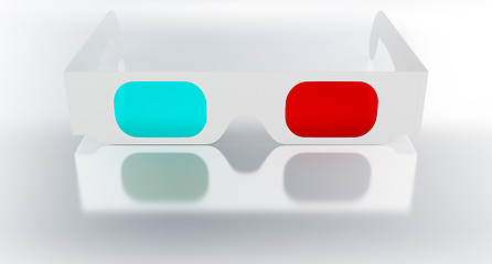 Image showing 3D glasses on metallic surface