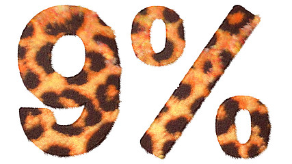 Image showing Leopard fell 9 and percent mark isolated