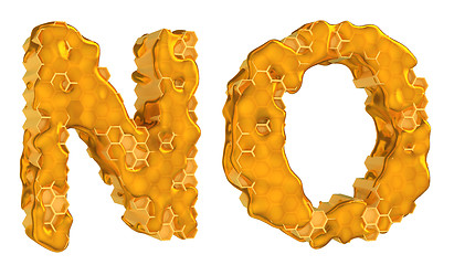 Image showing Honey font N and O letters isolated