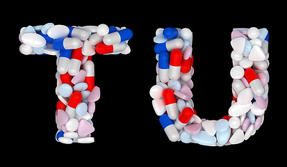 Image showing Pharmacy font T and U pills letters