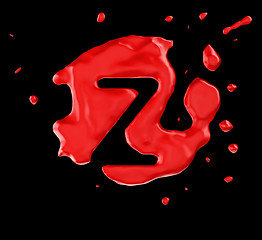 Image showing Red blob Z letter over black background