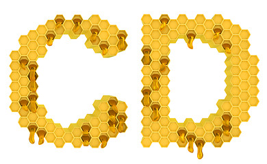 Image showing Honey font C and D letters isolated
