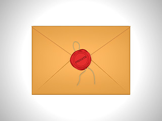 Image showing Private Letter sealed with red sealing wax