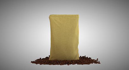 Image showing Sacking Pack and coffee beans