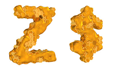 Image showing Honey font Z and USD symbol isolated