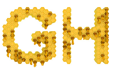 Image showing Honey font G and H letters isolated