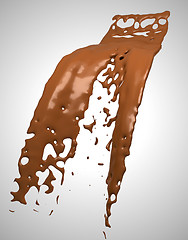 Image showing Melted milk chocolate flow. Large resolution