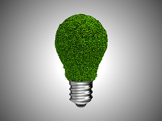 Image showing Lightbulb with green leaves