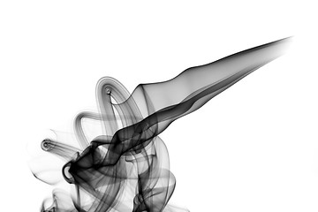 Image showing Abstract black fume swirls on white