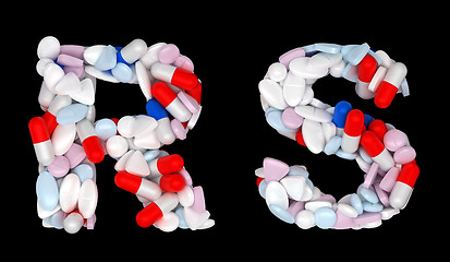 Image showing Pharmacy font R and S pills letters