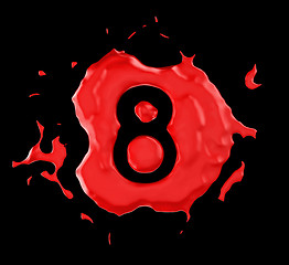 Image showing Red blob eight figure over black background