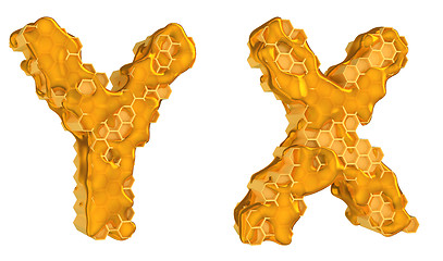 Image showing Honey font X and Y letters isolated