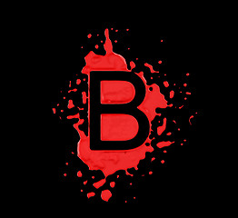 Image showing Red blot B letter over black background