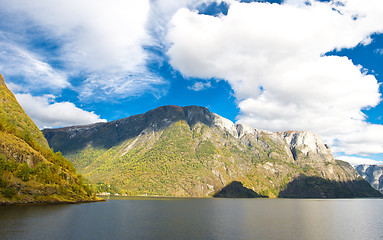 Image showing Mountains and fiords -  norwegian landscape