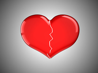 Image showing Lost love. Red Broken Heart