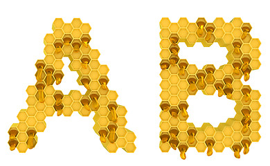 Image showing Honey font A and B letters isolated