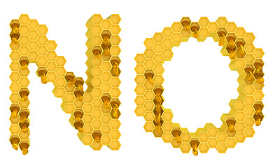 Image showing Honey font N and O letters isolated