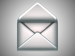 Image showing Mail and post - opened silver envelope