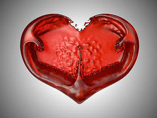Image showing Love and Romance - Red liquid heart shape